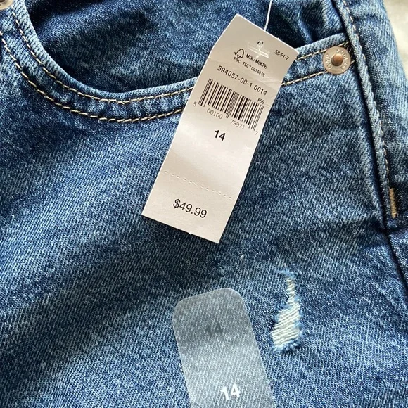 NWT Gap Mid-Rise Side Vent Hem Distressed 90s Loose Straight Leg Jeans - Picture 9 of 14